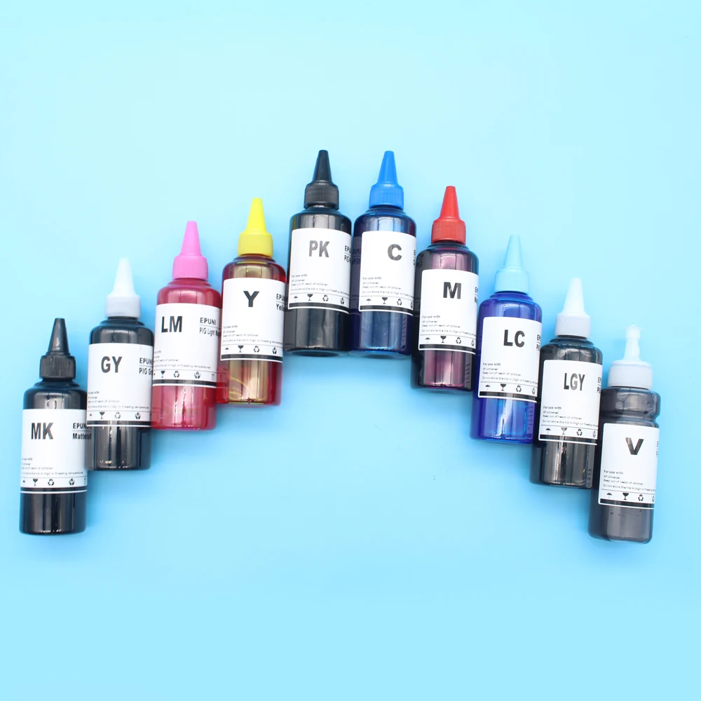 10 Colors 100ML Pigment Ink Refill for Epson SureColor P700 P703 P704 P706 708 P900 P903 P904 P906 P908 Premium Ink