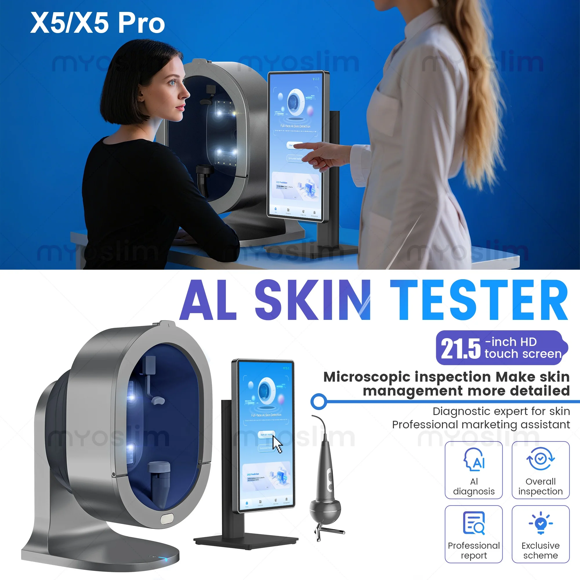 

2025 3D Facial System with Ultraviolet TechnologyComprehensive Skin Diagnostics.Digital Measurement,and Integrated Skin Analyzer