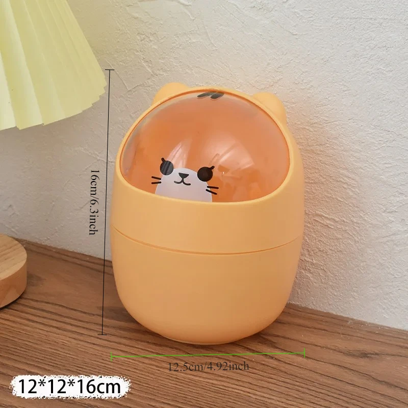 Ins Style Creative لطيف سطح المكتب المنزلي مع غطاء سلة المهملات صغيرة صغيرة Kawaii غرفة نوم مكتب صندوق تخزين حامل قلم إعطاء ملصق #2