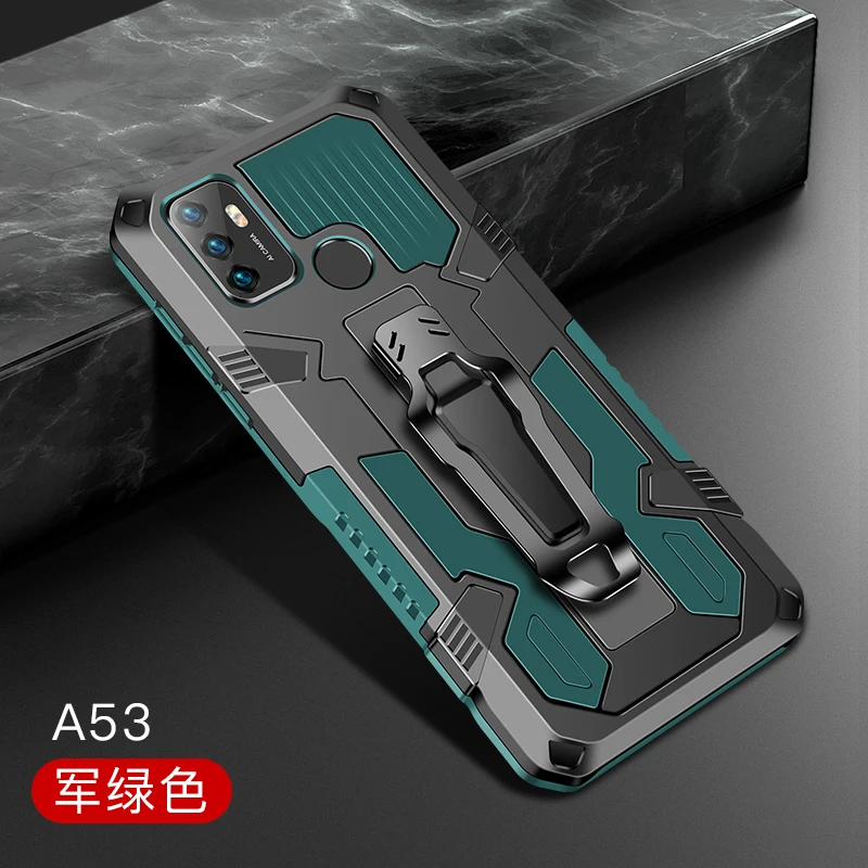 Armor Case for oppo a53 a53s 2020 case Shockproof Belt Clip Holster Cover on orro appo a 53 s 53s para funda Coque capa