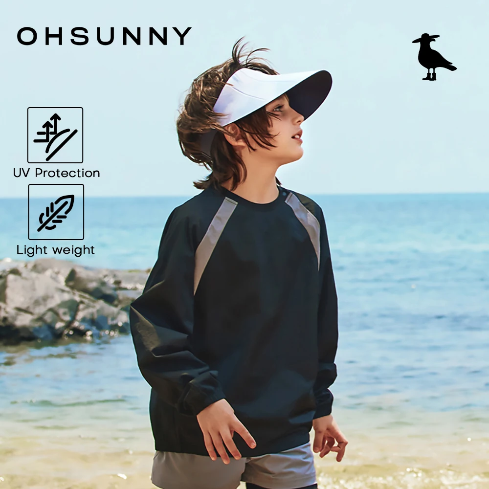 

OhSunny Kids' Reversible Ultra-Light Sun Hat,UPF 50+ Foldable Wide Brim Baby Cap with No Strings for Boys Girls Outdoor Play