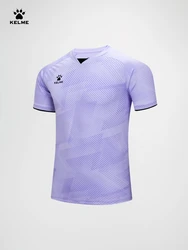 KELME-camiseta deportiva de manga corta, conjunto de entrenamiento de fútbol, tops transpirables informales para correr al aire libre y fitness