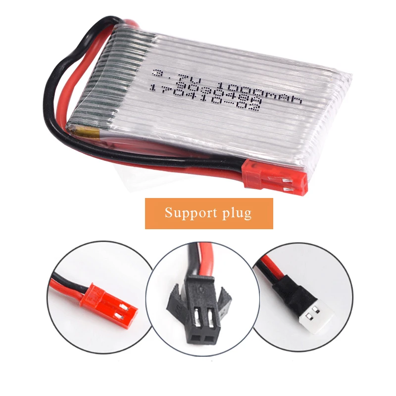 3.7V 1000mAh Lipo Battery 903048 Li-ion Battery/Charger RC Quadcopter Accessory Repair Spare Part for KY601S H11D H11C RC Drones