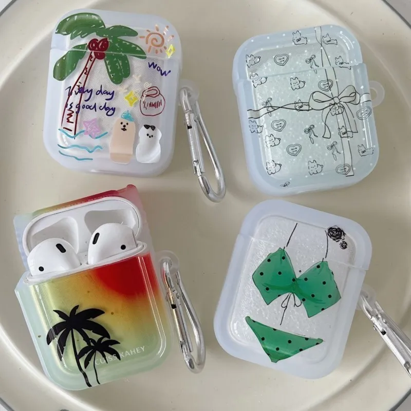 Custodia Bluetooth Wireless per AirPods1/2 AirPods3 AirPods pro e custodia per auricolari con motivo a gatto in tpu pro2 con portachiavi
