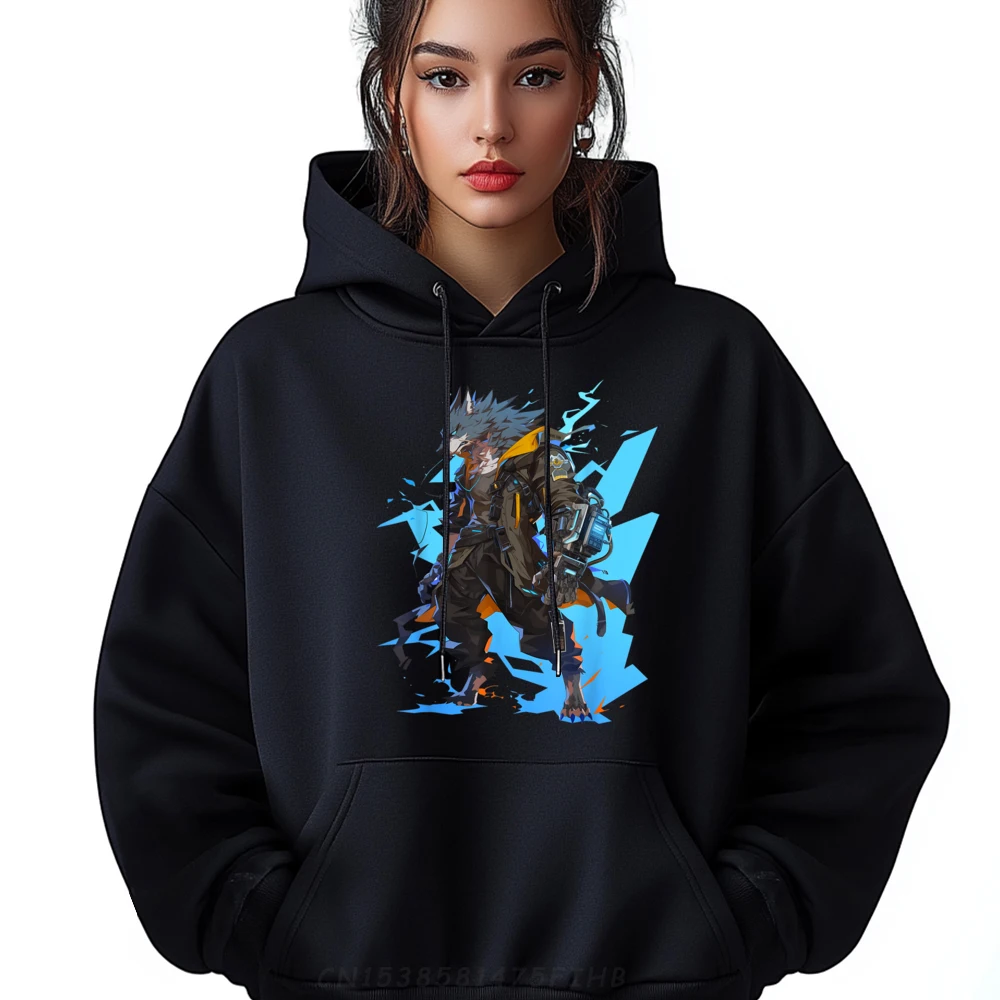 

Funny Hoodies Graphic O-Neck Cyberpunk Wolf Future Legend Mans Hoodies Print Long Sleeve Hoodies