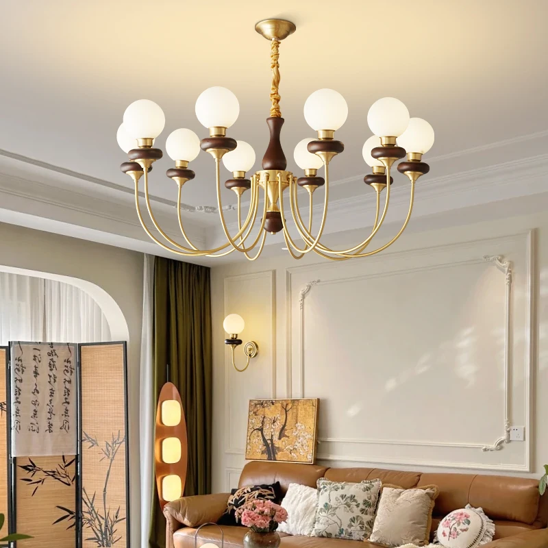 

French Vintage Chandelier Living Room Bedroom Dining Room Magic Bean Lamp Whole House 2025 New Chinese Style French Lamps