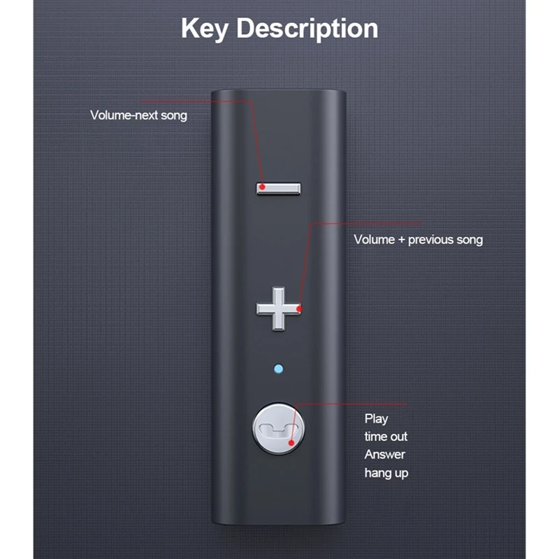 무선 블루투스 잭 오디오 리시버, 블루투스 5.0 리시버 3.5mm AUX 어댑터, 자동차 헤드폰 스피커 음악