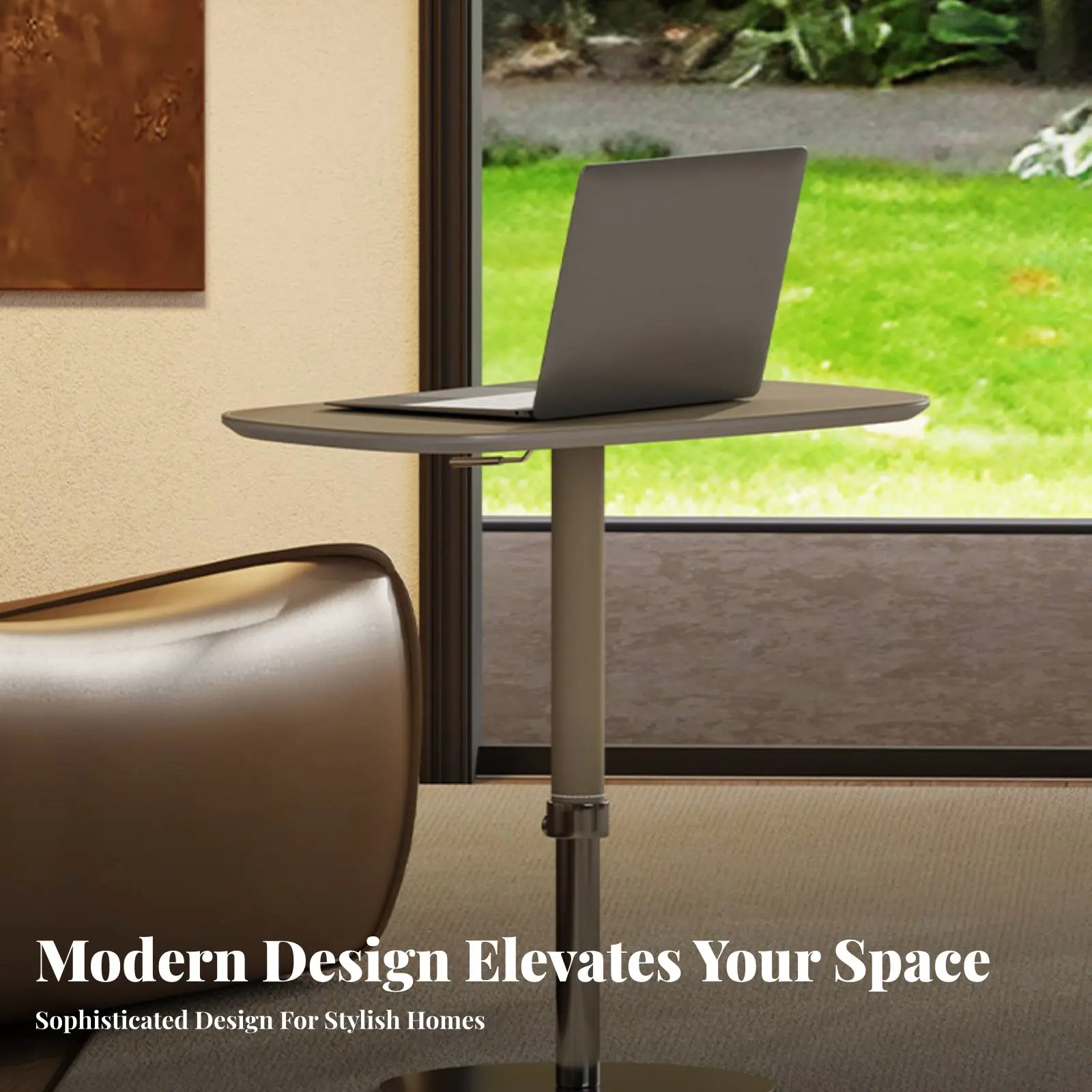 

Rotating elevatingTop Circular Table Italian Design Nightstand Height-Adjustable Multi-Functional for Living Room, Bedroom