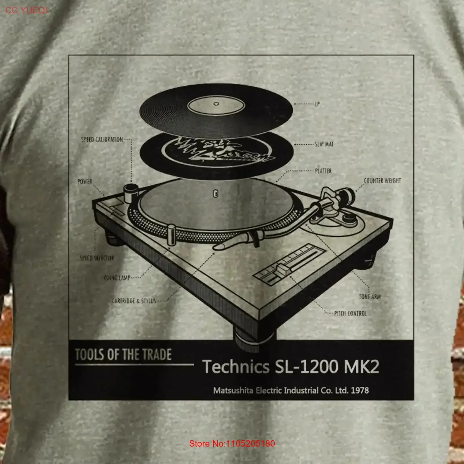 Camiseta Technics SL 1200 MK2 vintage lavada transpirable moda gráfica suave ropa de calle Unisex ropa de diseñador estirada
