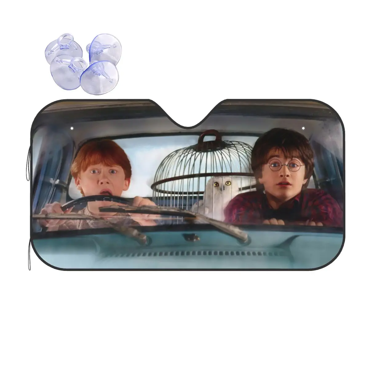 Funny Meme Fold-up Sunshade Windscreen 70x130cm Anime Aluminium Foil Sun Visor Heat Reflector