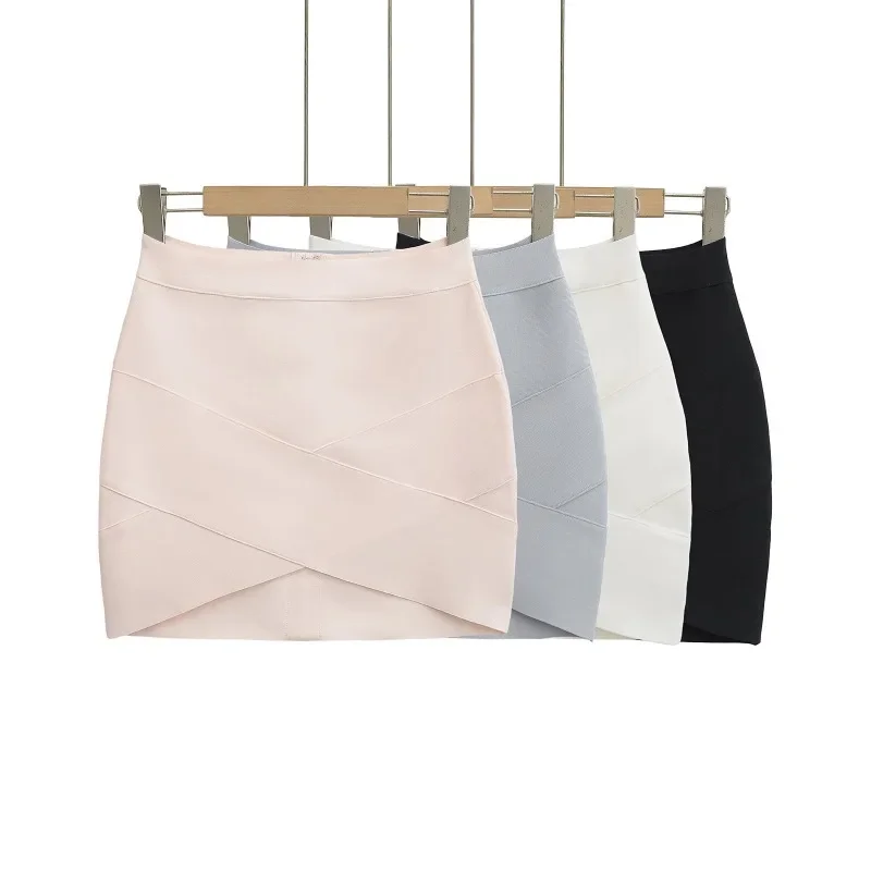 2026 New Pure Desire Spicy Girl Cross Hip Skirt Temperament Commuting Skirt Fashionable High Elasticity Slim Fit Skirt
