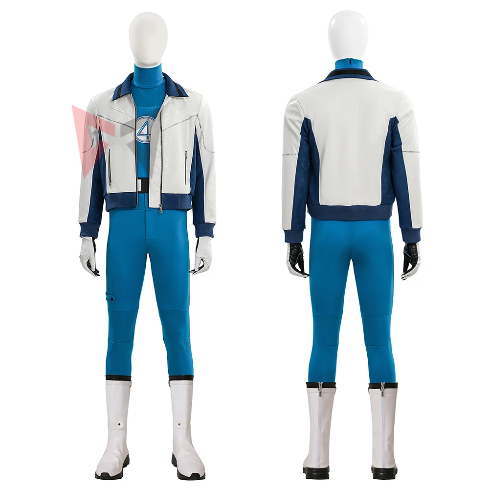 

New Mister Fantastices Reed Richards Cosplay Costume Jumpsuit Coat Boots To Choose For Game Party Halloween Custom Made
