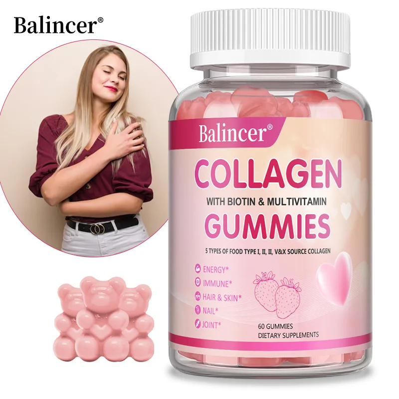 

Collagen Gummies with Biotin Vitamin C, Antioxidant, Used for Hair, Skin, Nail Joint Immune Digestion and Health
