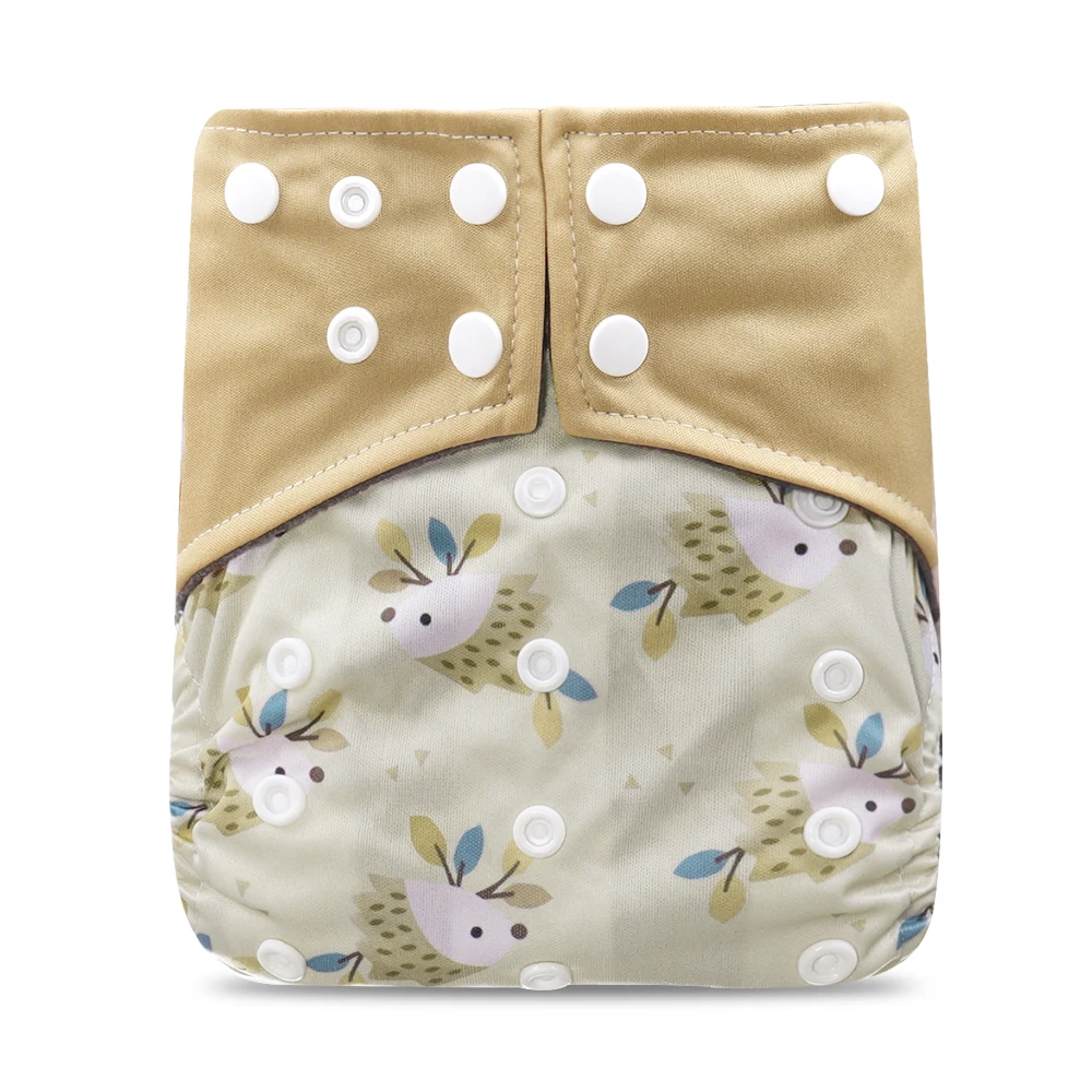 HappyFlute-pañal de bebé con estampado de una pieza, pañal de tela lavable, impermeable, con bolsillo de carbón de bambú, nuevo