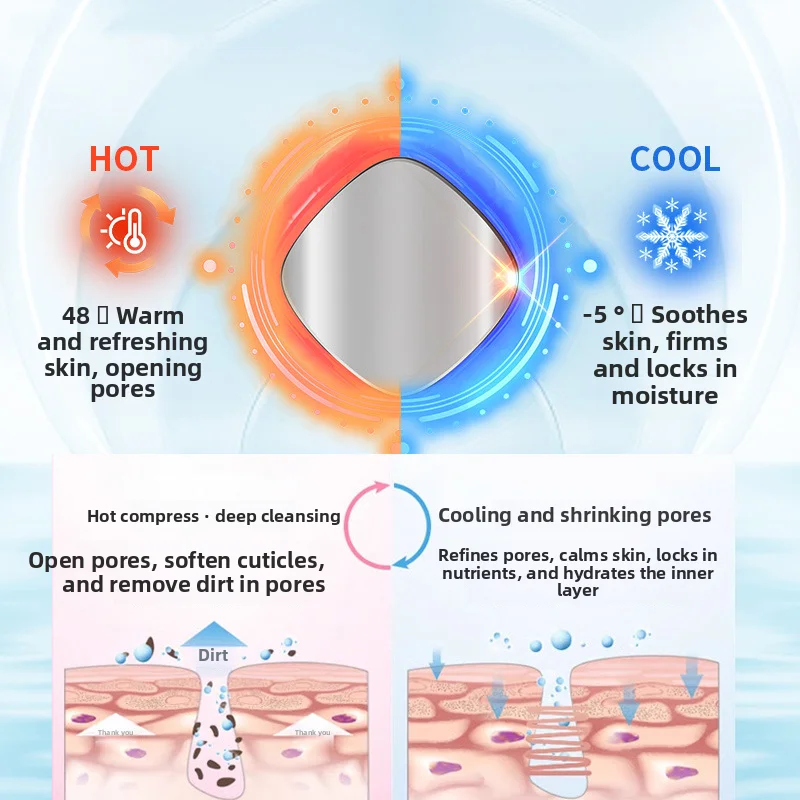Masaje facial de belleza con vibración sónica, masajeador reafirmante de piel antienvejecimiento con elevación facial eléctrica calentada y fría