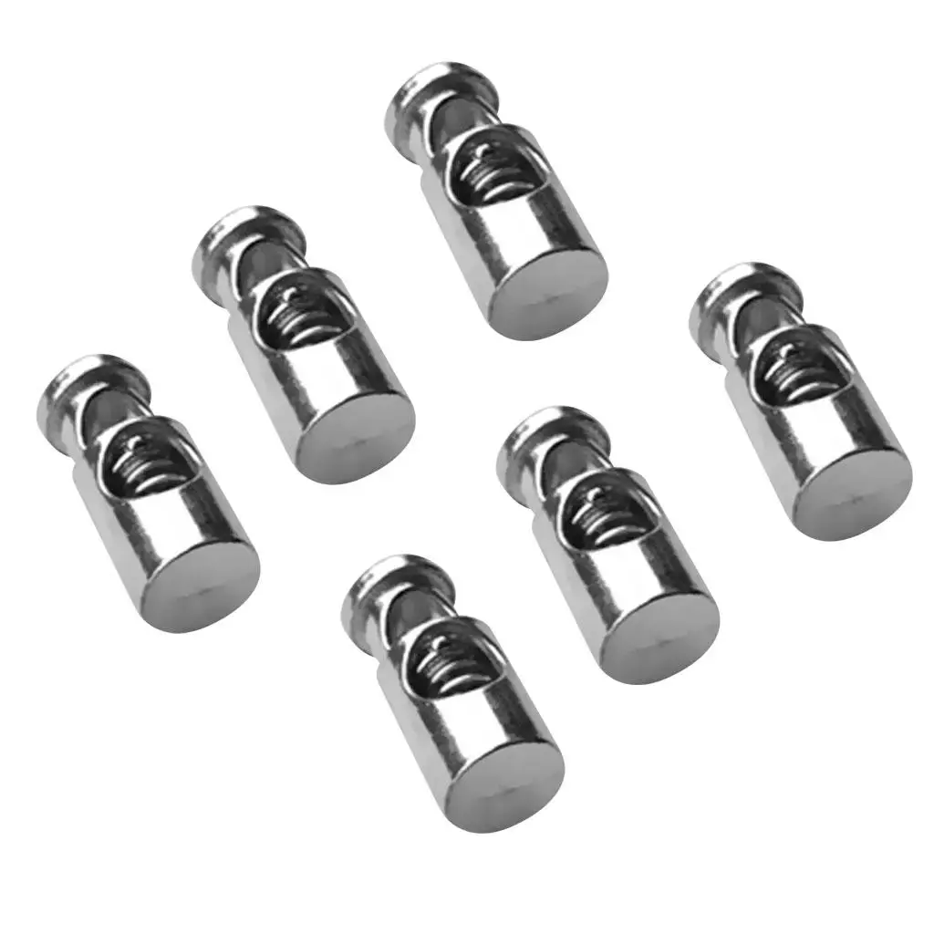 Single Hole Cord Lock Stopper Zinc Alloy Toggle String Clasp Barrel for Backpack Clothing Luggage and Outdoor Gear