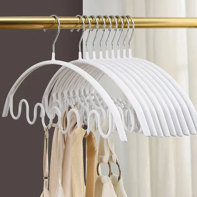 5pcs/set Hanger Multifunctional Wave Shaped Clothes Hangers for Hanging Halter Tops Vests Scarves Storage Oragnizer