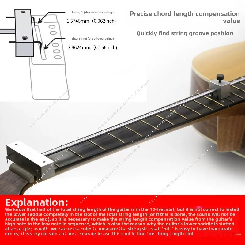 Sliding Rod String Pillow Groove Measurement String Length Compensation Calibration Ruler Maintenance Tool
