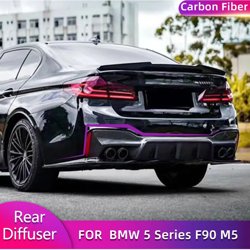 

Carbon Fiber Car Rear Bumper Diffuser Lip Spoiler For BMW 5 Series F90 M5 2018-2020 Auto Rear Diffuser Lip With Splitters Apron