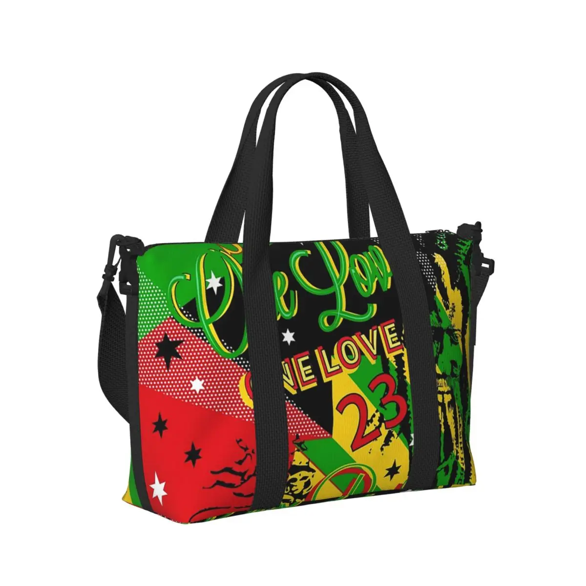 

Jamaica Reggae Ямайская раста One Love Party Пляжная дорожная сумка Большая вместительная сумка для спортзала Женская дорожная сумка для покупок