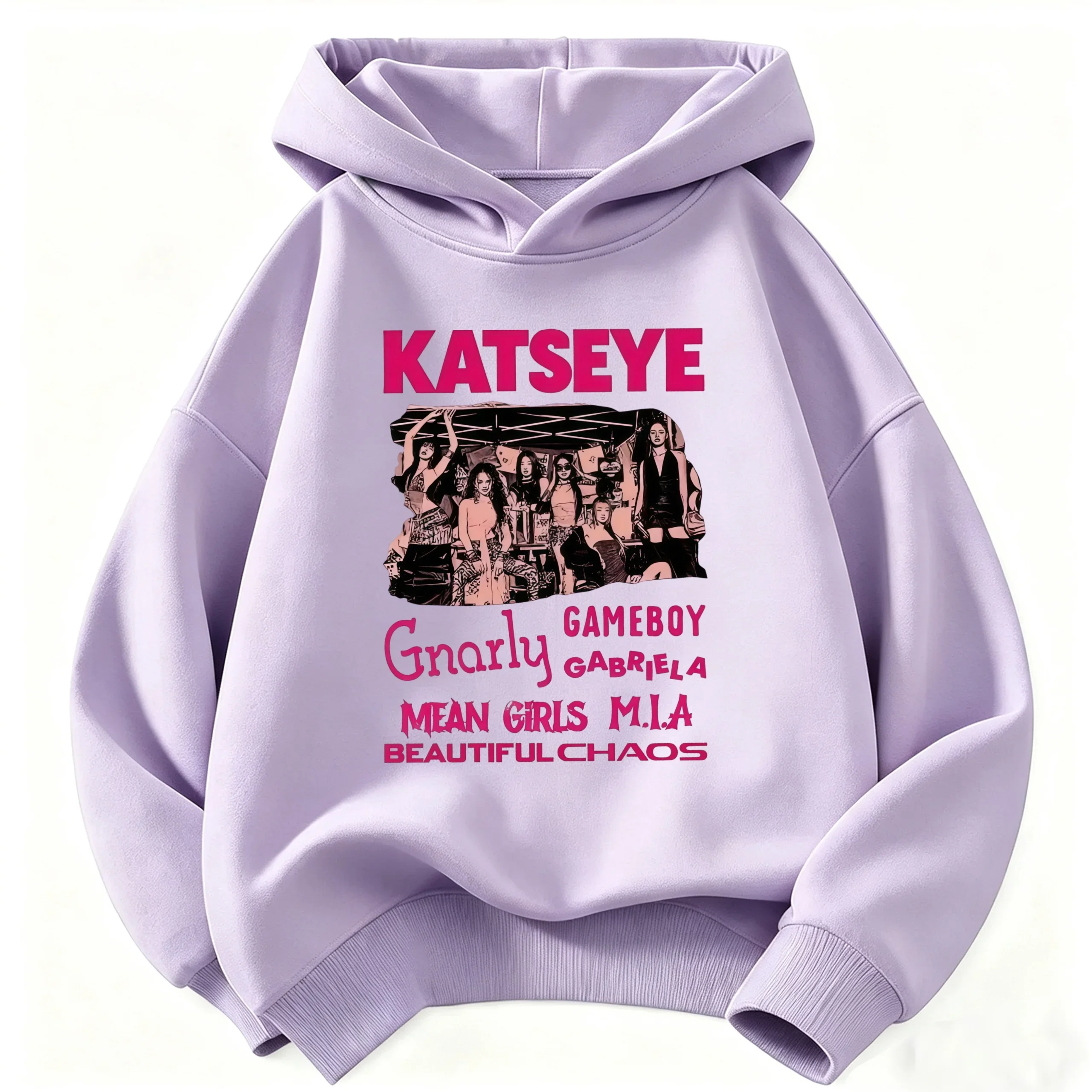 Kinder Rosa KATSEYE Cartoon-Figur Hoodie Kinder Lockerer Lässiger Kapuzenpullover Mädchen Mode Grafik Pullover Alltags-Oberteil – Detail 6