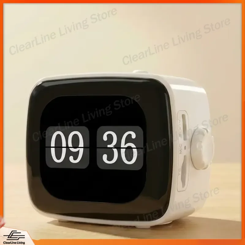 Portable Digital Alarm Clock with Bluetooth Speaker Touch Screen Rechargeable for Travel Home Office Kitchen Living Room