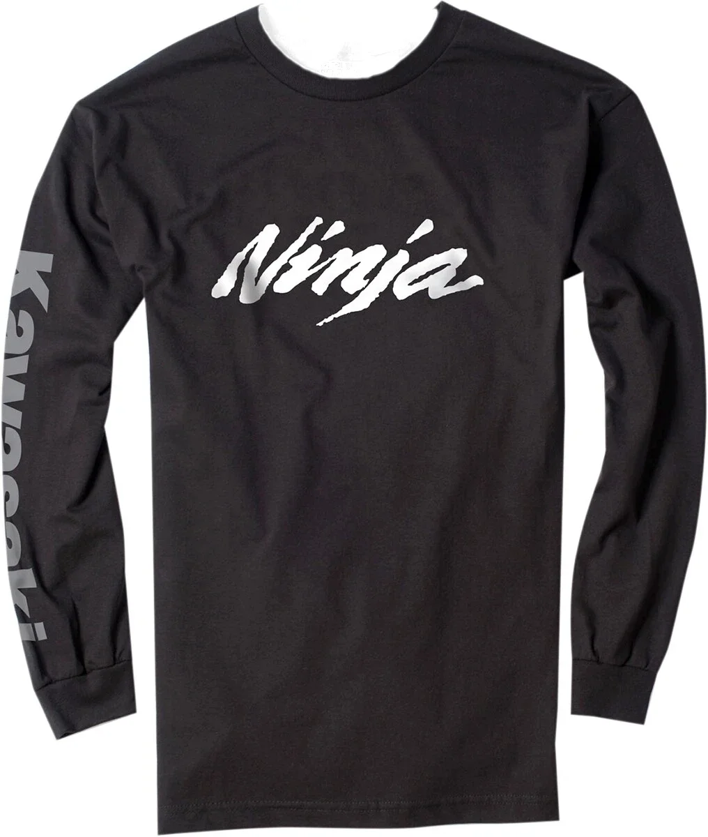 

Kawasaki мотоциклетные гонки ниндзя для мужчин и женщин футболка с круглым вырезом с длинным рукавом уличный стиль мото фанаты винтажные быстросохнущие топы для мотокросса