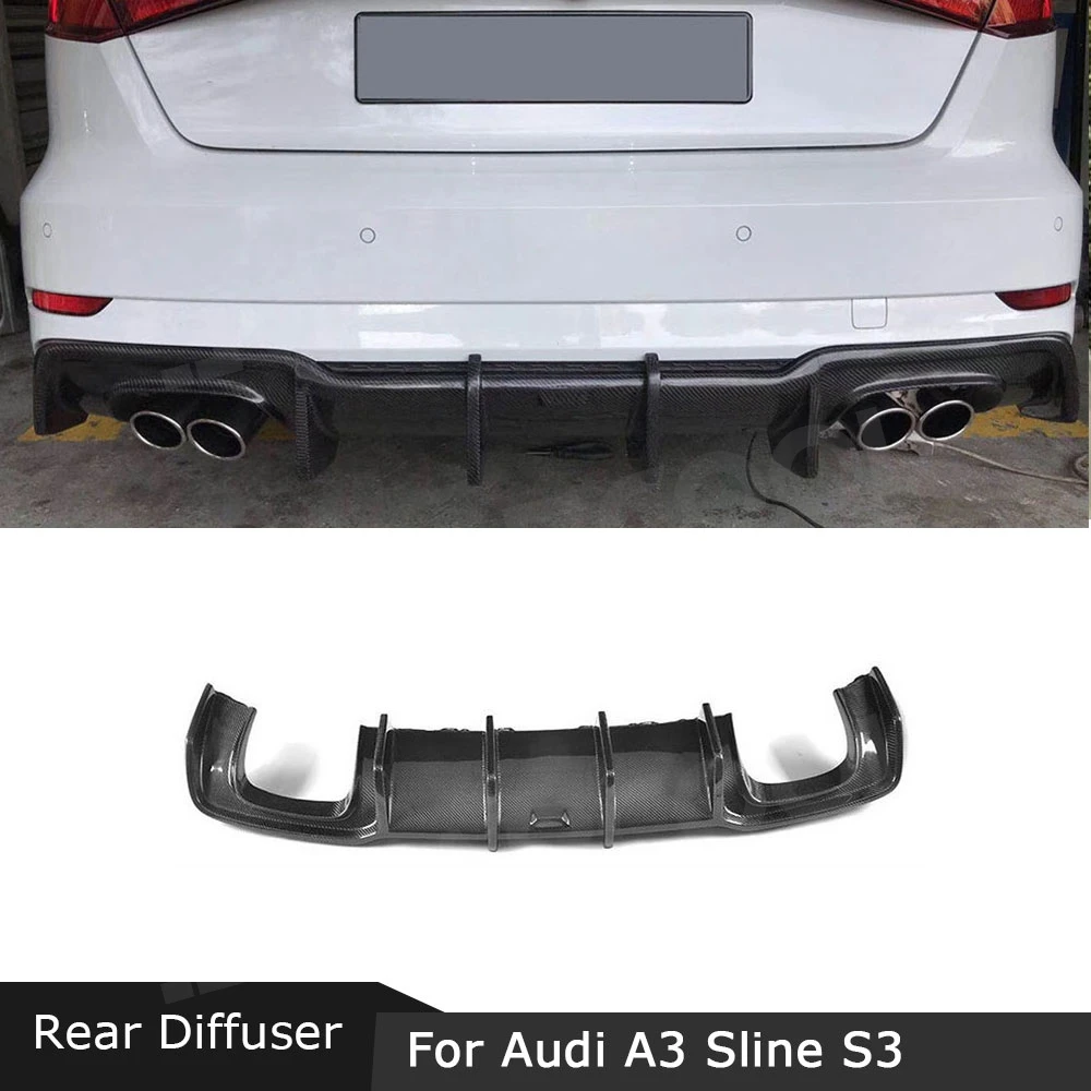 Carbon Fiber Rear Bumper Lip Spoiler Diffuser for Audi A3 Sline S3 Hatchback Sportback 2017 2018 2019 not standard K style