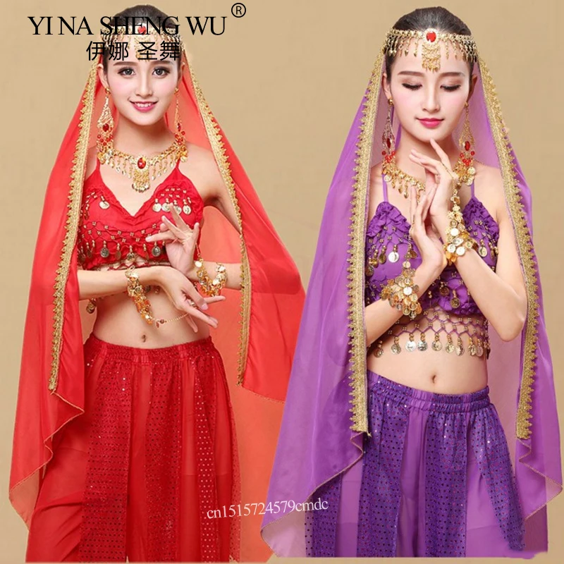 Women's Belly Dance Veil Indian Dance Performance Accessories Headwear Egyptian Dance Costumes Accessories Bollywood Dance Wear