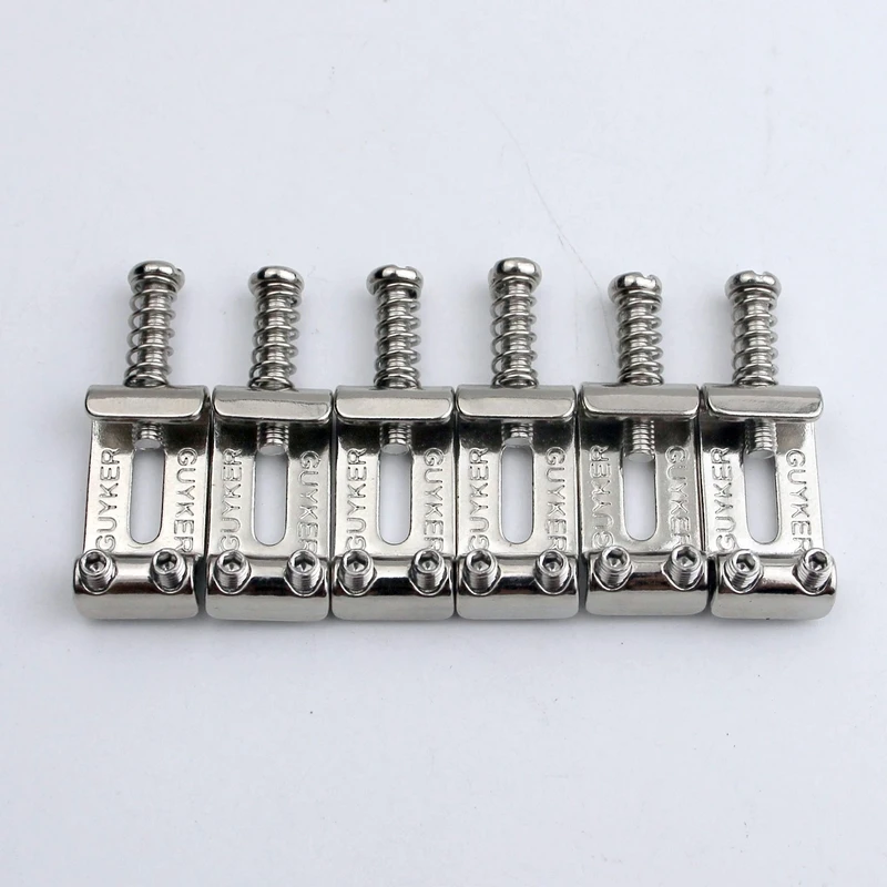 6Pcs GUYKER Tremolo Bridge Bent Steel Saddles System 10.8MM Replacement for ST TL Electric Guitar