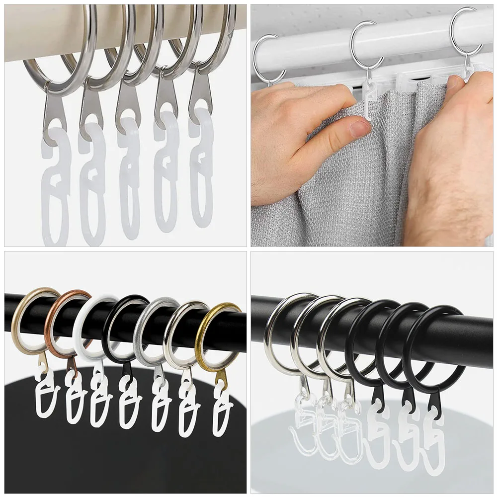 

50pcs Plastic Replacement Bath For Shower Curtain Accessories Lightweight Long Lasting Bathroom Hooks Simple Design