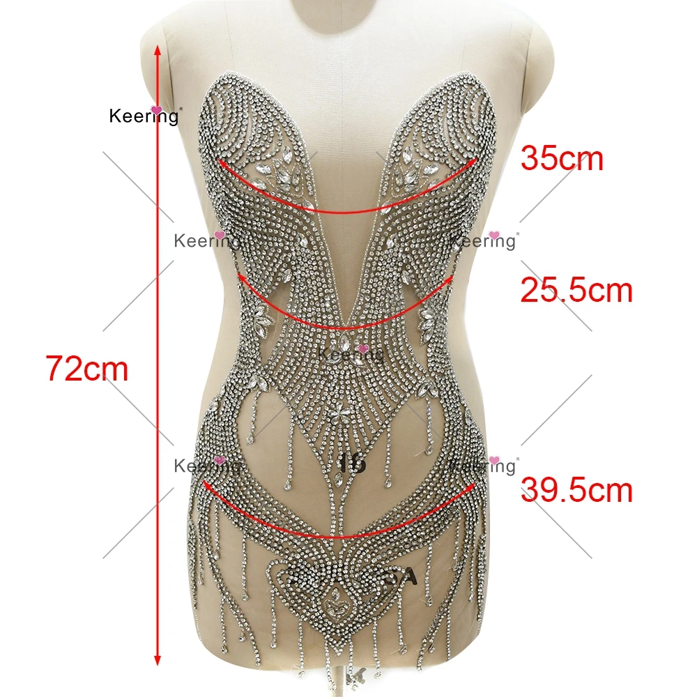 Rhinestone Applique for Prom Dress ,Glass Beads,Sewing Accessories, CrystaL WDP-517