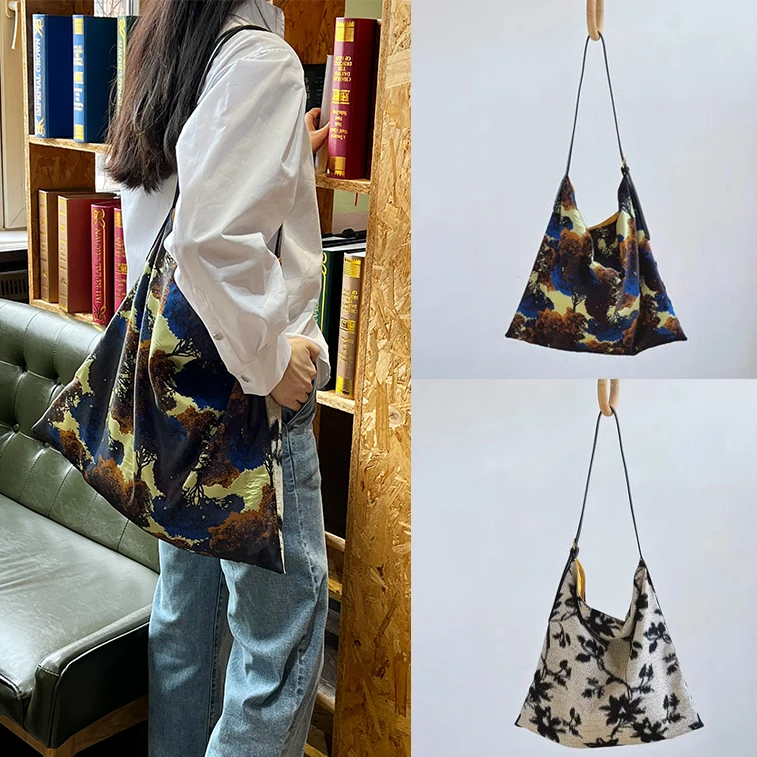 

Повседневная двусторонняя сумка с принтом «Таинственный лес», масляная живопись, большая сумка Heyd Leisure Faion Retro Sle, повседневная сумка на одно плечо