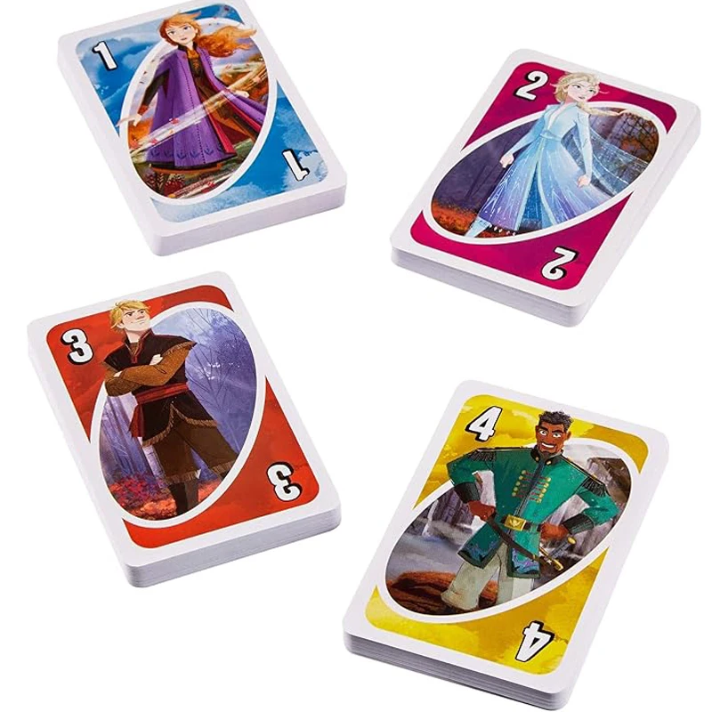 uno Disney Frozen card card game, suitable for families and parties, with 3 different categories of challenges