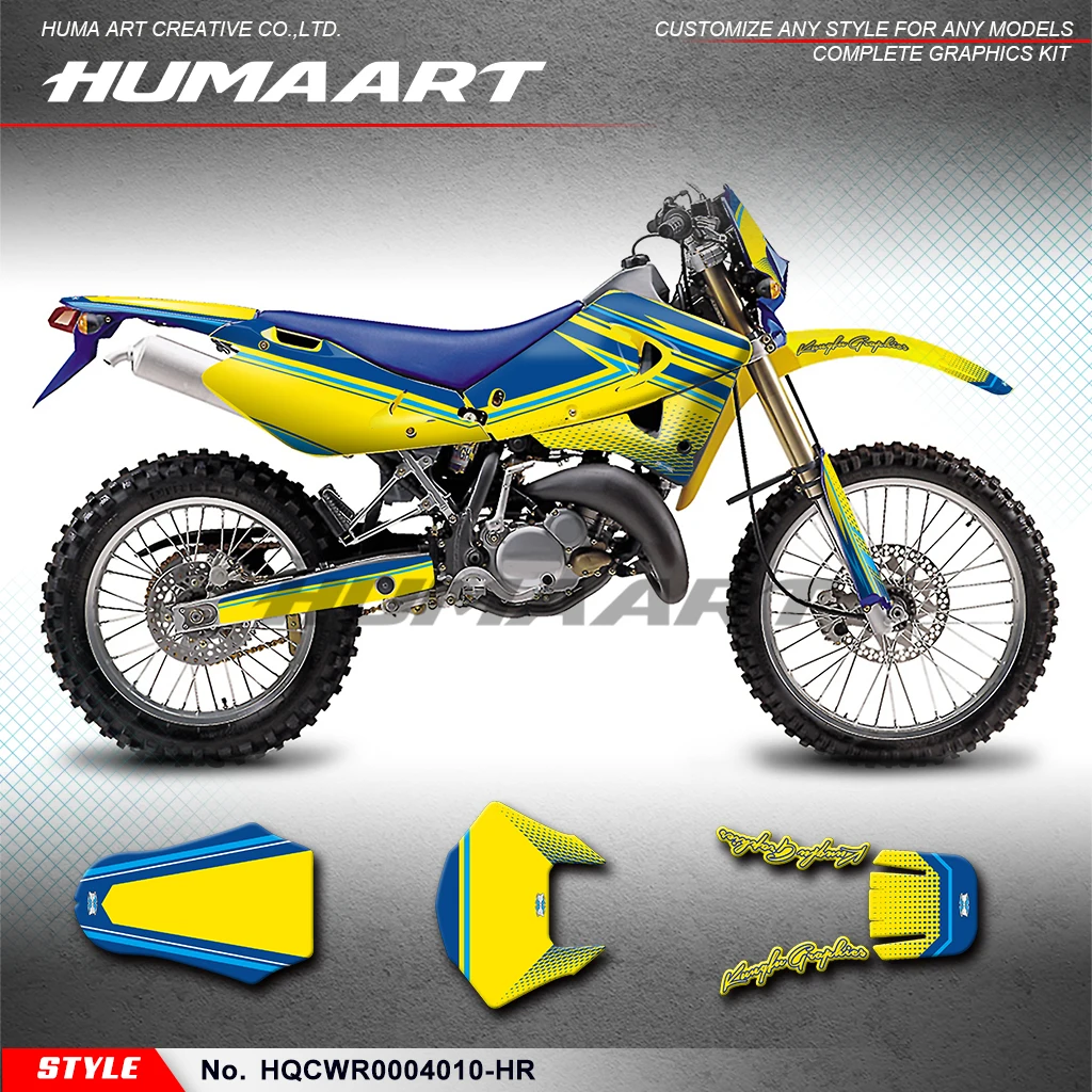 HUMAART Restyle Graphics Vinyl Decal for Husqvarna WR CR 125 250 450 2000 2001 2002 2003 2004 Bodywork, HQCWR0004010-HR