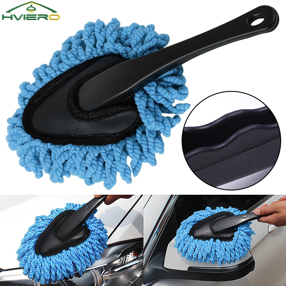 Car Dust Removal Small Duster Wipe Car Soft Brush Cleaning Mini Bristle Brush Dust Removal Nanofiber Car Interior Cleaning Mop