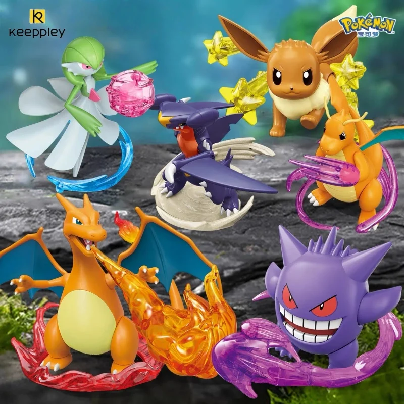 Keeppley Pokémon-Serie Bausteine Glurak Bisasam Montagemodell Greninja Pikachu Actionfigur Ornament Spielzeug Geschenk