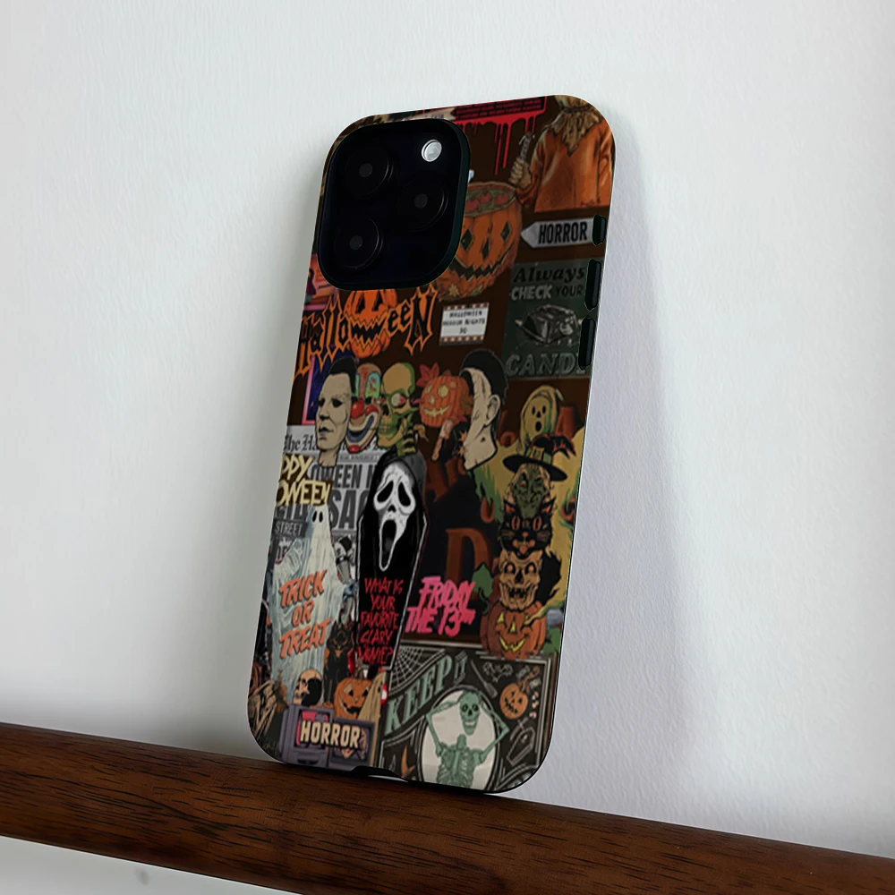CaseLumi Matte Bumper für MagSafe Hülle für iPhone 17 16 15 14 Plus 13 Pro Max Stoßfeste Harte PC-Hülle Horrorfilm Halloween Cover – Detail 7