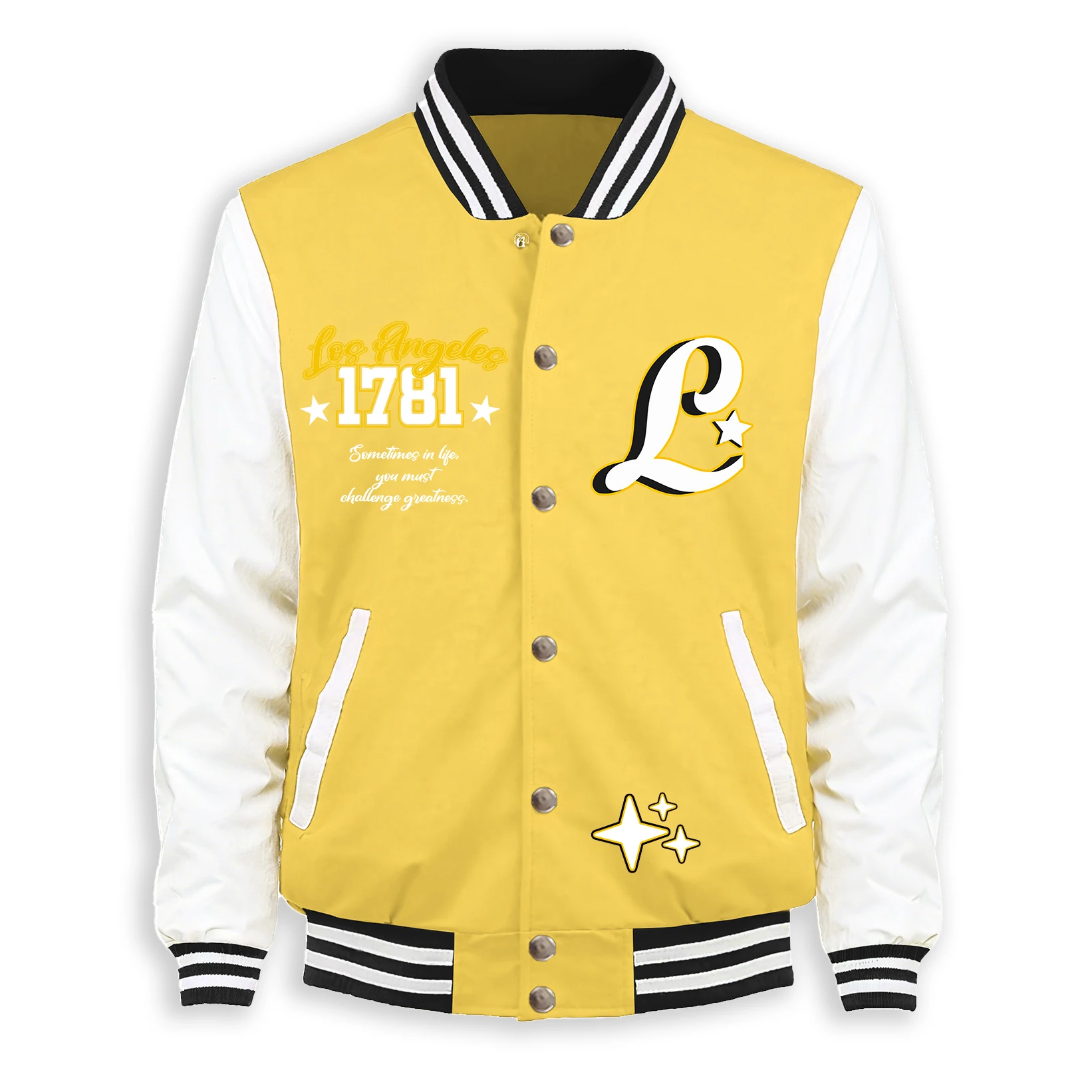 

Usa Letter L And Pentagram Print Baseball Jersey Men Retro Coat Fashion American Jackets Autumn Fleece Unisex Colour Loose Top