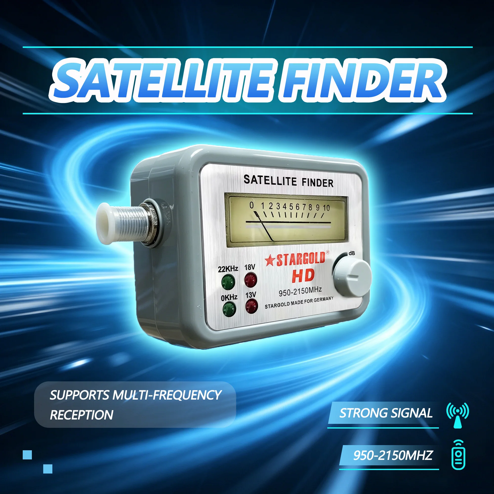 Satellite Positioning Alignment Tool Adjustable Signal Strength，Multi-band reception support，Rapid satellite signal acquisition