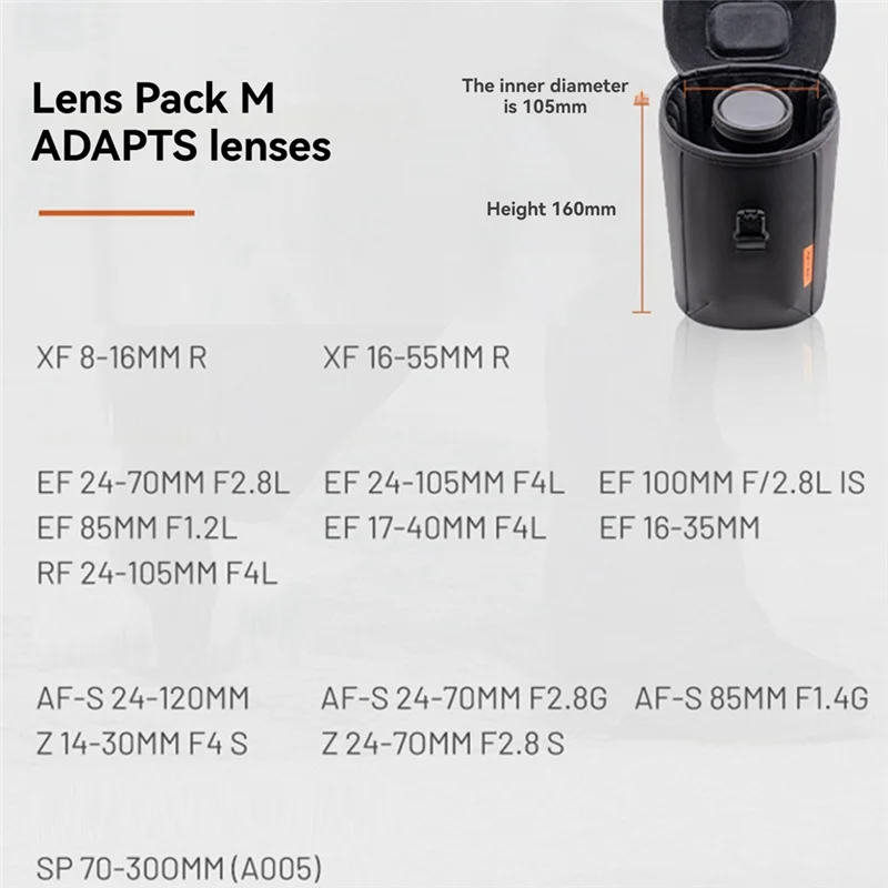 ABJF-bolsa para lentes teleobjetivo de 70-200Mm, bolsa de almacenamiento para cámara DSLR, cubierta protectora para lentes teleobjetivo para Nikon Canon M