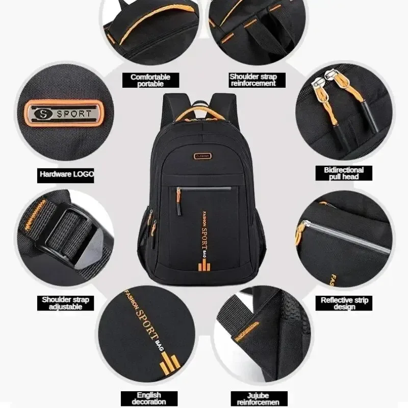 Waterproof Backpack Mens Oxford Bags Large Capacity Multifunction Men\'s Travel Backpack Simple Fashion Student Bag Computer Bag