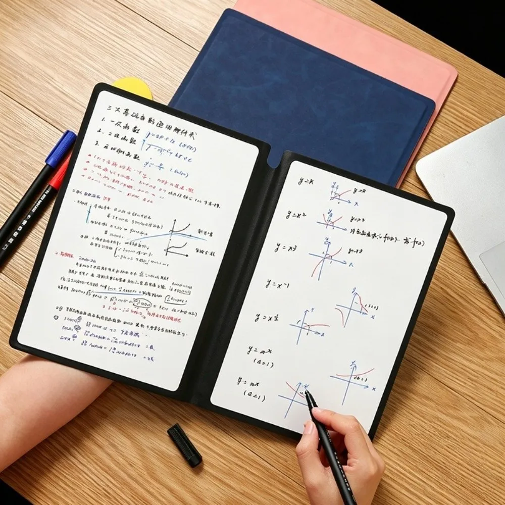 Portable A5 Dry Erase Notebook Reusable Foldable Writing Notepad Portable Memo Whiteboard School Office Supplies