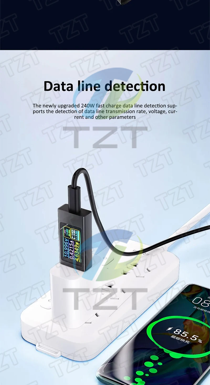 KWS-X1 Typ-C Strom- und Spannungsmonitor DC 4-30V 0-12A Leistungsmesser Tester PD Batteriekapazität Digitaler LCD-Anzeigemesser – Detail 4