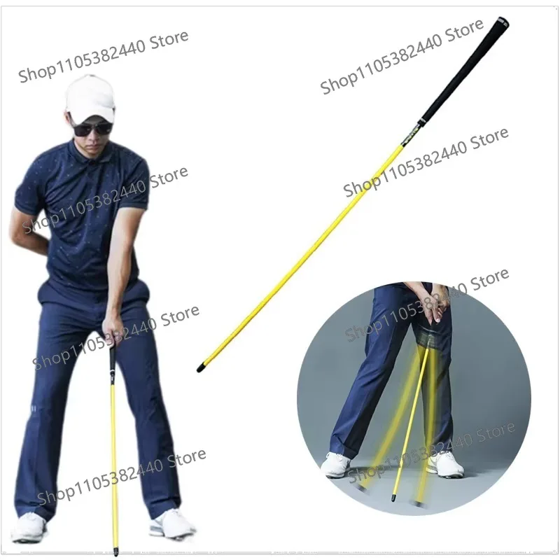 Golf swing power bar is released correctly to create a lag to boost the swing speed indoor trainer