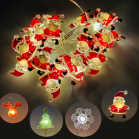 Christmas Led String Lights Christmas Santa Claus Snowman Garland Fairy Lighting Home Garden Xmas Party Decoration New Year Gift