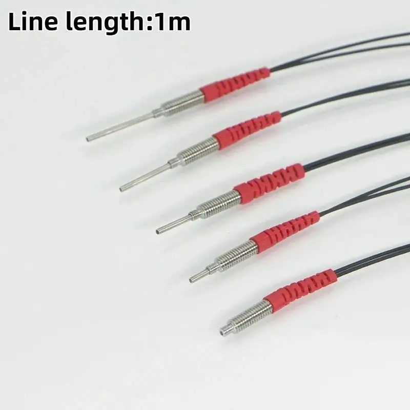 Fiber Optic Sensor Probe Diffuse Reflection M3-M6 1M Cable Low Power Consumption Photoelectric Switch for Smart Factory Use