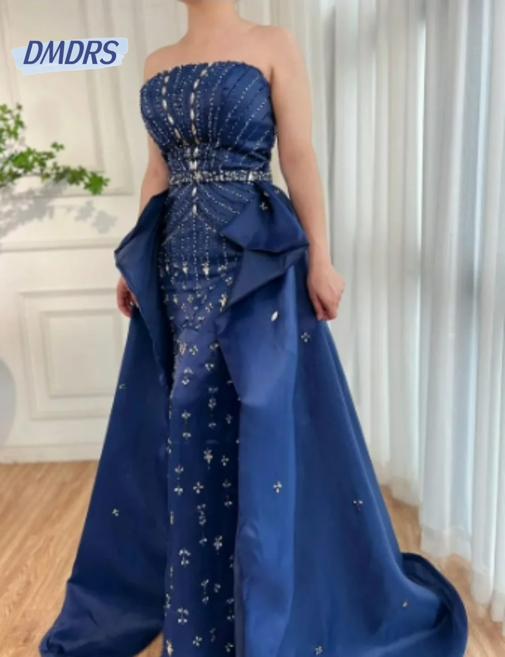 Klassische träger lose Abendkleider elegante bodenlange Braut Robe anmutige romantische Trompete Brautkleid vestidos de novia