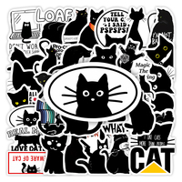 Cute Black Cat Stickers DIY Kids Toys Gift Waterproof Decal for Phone Laptop Scrapbook Guitar Luggage Bottle Notebook Decorative