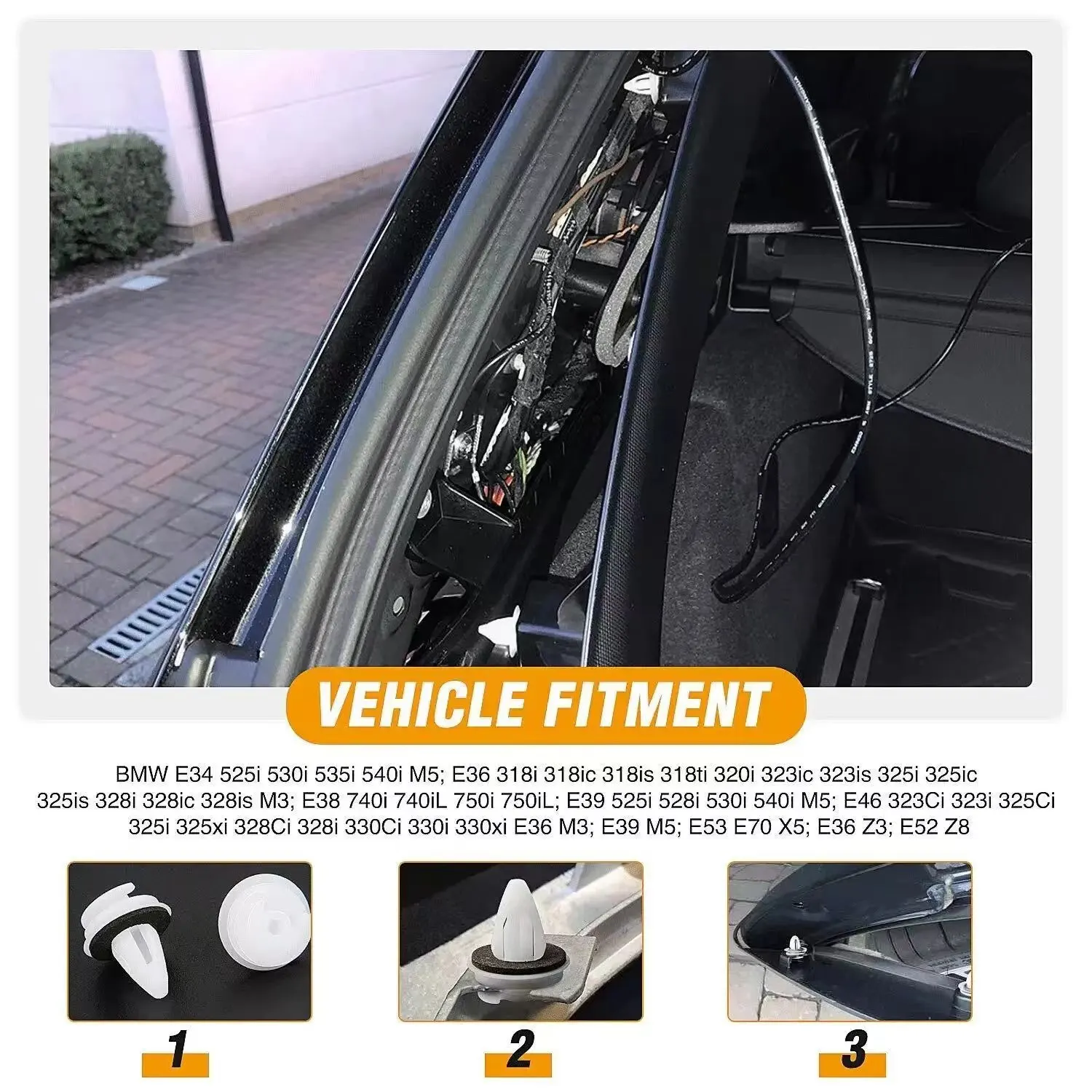 50Pcs Auto Bumper Mudguard Automotive Fastener Clip Car General Accessories Car Interior Door Panel Card Trim Fastener Clips image 5